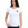 Ladies Fitted Black Skull White Tee